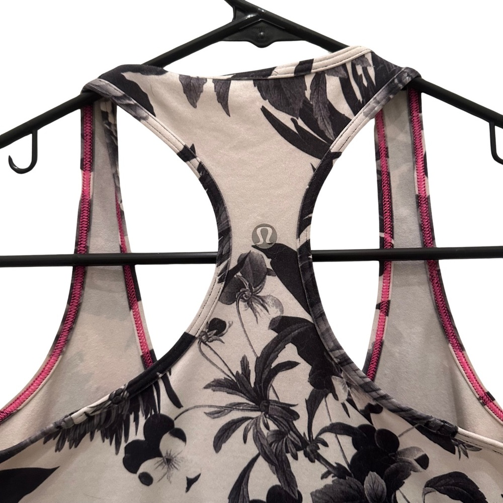 Lululemon Tank Top - Size 4 - Black and White Floral - Picture 3 of 3